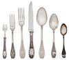 French silver flatware service for sixteen
