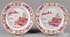Pair of Chinese export porcelain puce plates