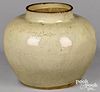 Qing dynasty tea-dust glazed earthenware ovoid jar