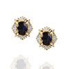 Sapphire, Diamond and 14K Earrings