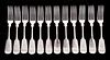 A Set of 12 Sterling Forks by Wood and Hughes
