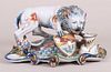 A French Faience Standish, Lion Decorated