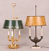 Two Continental Bouillotte Lamps