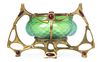 * An Art Nouveau Glass and Gilt Metal Mounted Center Bowl, Width 16 inches.