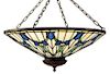 An American Arts and Crafts Leaded Glass Shade, Diameter 31 inches.