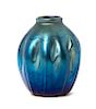 A Tiffany Studios Blue Favrile Glass Vase, Height 5 14 inches.