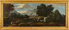 Huge 1700's Italian Old Master Oil Figures in Classical Landscape with Animals