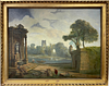 Huge Classical Roman Ruins in Arcadian Landscape, 18th Century French Oil