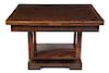 An Art Deco Rosewood Extension Table, Height 31 x width 47 1/8 x depth 39 1/4 inches (closed).