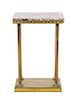 An Art Deco Brass Occasional Table, Height 31 1/8 x width 20 x depth 12 inches.