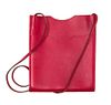 An Hermes Rouge Leather Passport Pouch, 7" x 8" x 1".