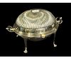 FOOTED SILVERPLATED SERVING DISH WITH LID