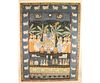 ANTIQUE HAND PAINTED SILK TAPESTRY