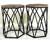 PAIR OF HEXAGONAL ACCENT TABLES