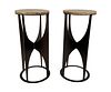 PAIR OF FORGERO ACCENT TABLES