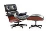 A Charles and Ray Eames Teak 670 Lounge Chair and 671 Ottoman, Height of chair 33 inches.