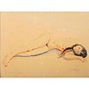 David Silverberg (Canadian b.1936) Signed Watercolor, Nude Woman