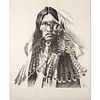 Native American Signed Art Print, Man With Eagle 1996