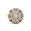 Art Deco 18k Diamond Sapphire RingÂ 