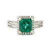 18k Emerald DiamondÂ  Engagement RingÂ 