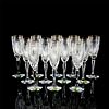 12pc Marquis Waterford Champagne Glasses, Hanover Gold