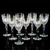 8pc Marquis Waterford Water Goblets, Hanover Gold