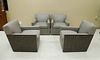 Set of (4) A. Rudin Upholstered Club Chairs.