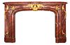 French Louis XV Manner Marble & Ormolu Fireplace