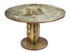 A Philip and Kelvin Laverne Bronze Pedestal Table, Height 28 1/4 x diameter 47 3/4 inches.