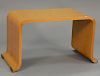 Flamed birch molded coffee table. ht. 20 in.; top: 18 1/2" x 31"