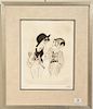 Al Hirschfeld (1903-2003) etching of Diane Keaton and Woody Allen in "Annie Hall", signed in pencil lower right Hirschfeld, numbered...