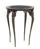 * A Patinated Bronze Center Table, after Armand-Albert Rateau, Height 33 3/4 x diameter of top 24 3/4 inches.