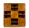 * A Johan Tapp Burl Cabinet Desk, Height 70 x width 64 x depth 16 inches.