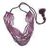Ruby Bead Multi Strand Necklace