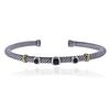 David Yurman Silver Onyx Garnet Cuff Bracelet