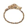 14k Gold Diamond Horse Motif Bangle Bracelet