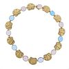 14k Gold Diamond Rose Quartz Necklace 
