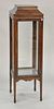 Mahogany vitrine with glass shelves. ht. 50 in.; wd. 15 in.; dp. 15 in.