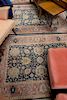 Four Karastan rugs, three are Colonial Williamsburg, 5'9" x 9, 4'3" x 5'9", 4'3" x 5'9", and 2'6" x 12'.
