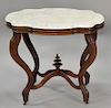 Victorian shaped marble top center table.  ht. 28 in.; top: 23" x 32"