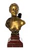 * A French Gilt Bronze Bust, after Francois Raoul Larche, Height of bronze 16 1/2 inches.