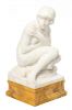 * An Art Deco Italian Alabaster Figure, Height 17 1/2 inches.