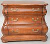 Bombay three drawer chest. ht. 35 in.; wd. 41 in.; dp. 20 in.
