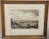 Aquatint, New York in 1822 from the Heights near Brooklyn. 18" x 23 1/2" plate size