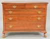 Three piece lot including a Mahogany Chippendale style chest, mahogany bed, and mirror. chest: ht. 37 in.; wd. 46 in., bed: ht. 54 i...
