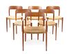 A Niels Moller Teak Dining Suite, Height of first 29 x width 50 3/4 x depth 33 3/8 inches (closed).