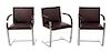 A Set of Six Gordon International Chromed Armchairs, after Mies Van Der Rohe, Height 32 inches.
