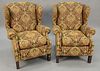 Pair of upholstered recliners (some soiling on arms).