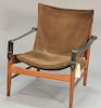 Swedish Safari chair by Hans Olsen Suede, signed Mvis Amobler Kinna Design.
