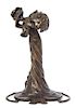 * An Art Nouveau Style Bronze Figural Table Lamp, Height 20 1/8 inches.